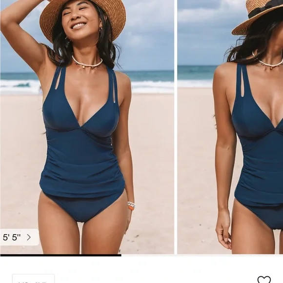 Cupshe NWT XXL Stylish Blue Two-Piece Swimsuit - Picture 3 of 3